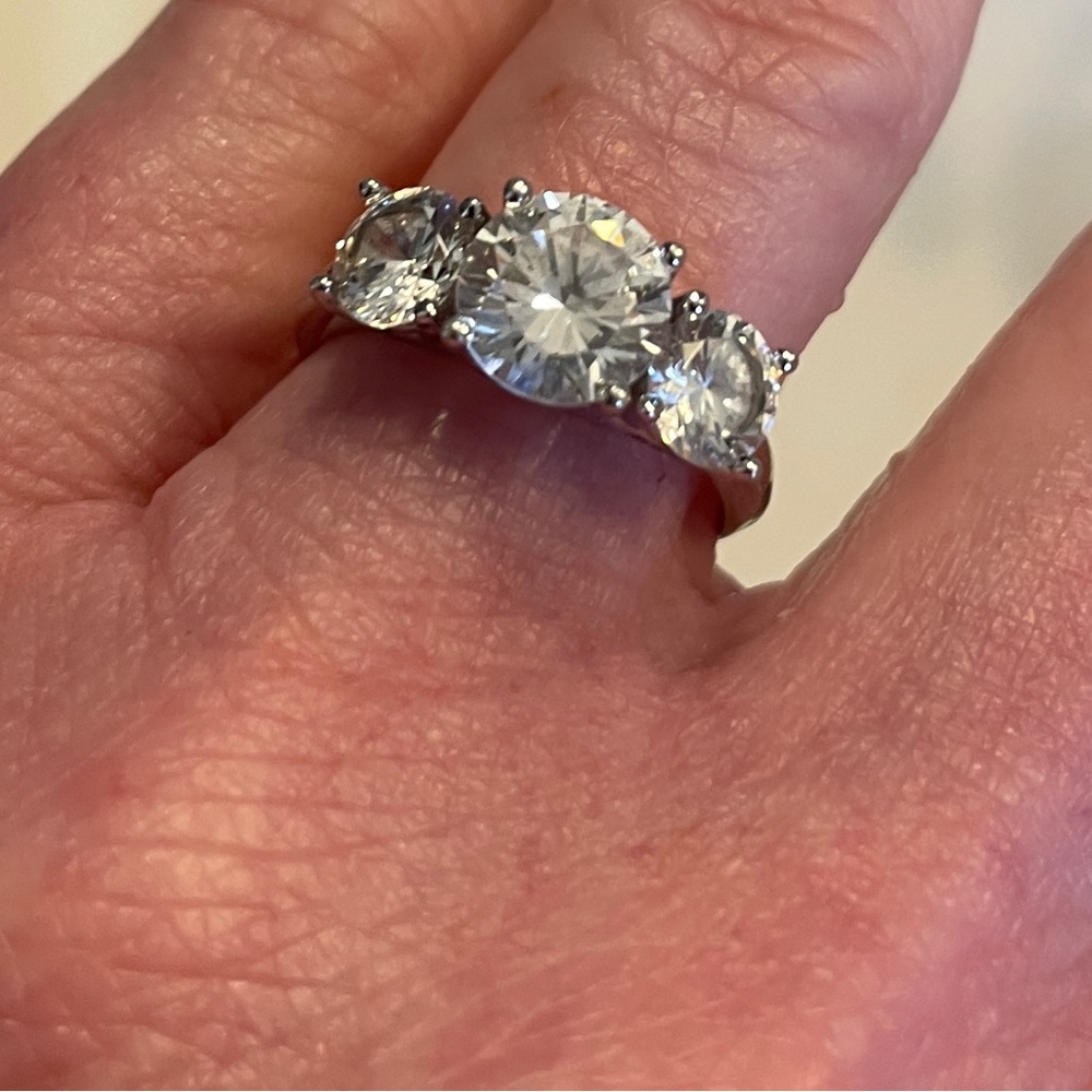 Beautiful past present and future ring in sterling silver and CZ.